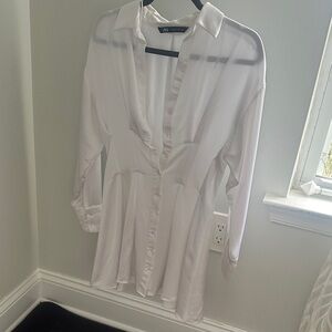 Zara Ivory Long-Sleeve Shirt
